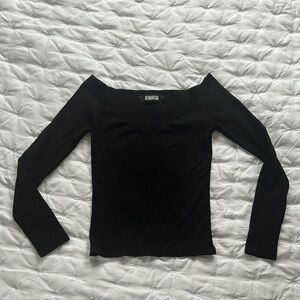 Reformation Black Off-Shoulder Top